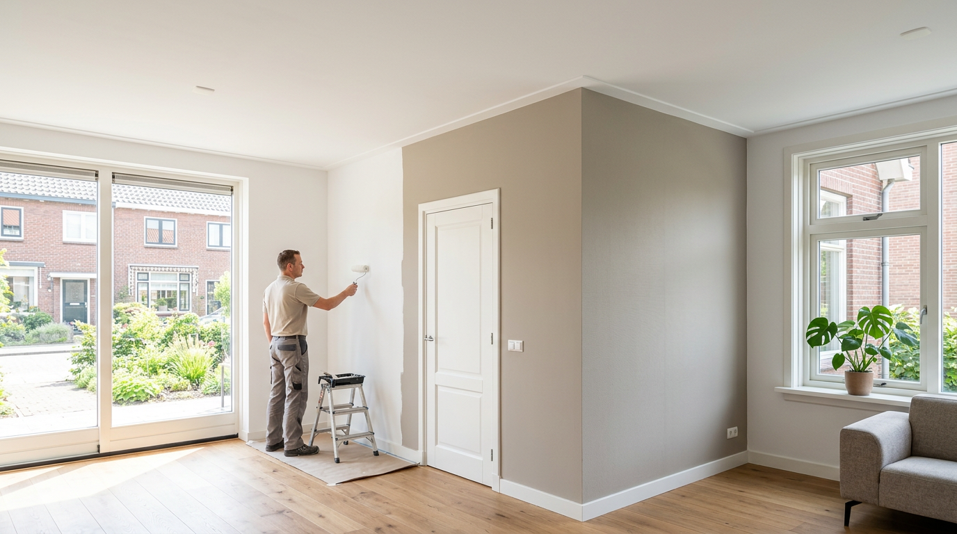 Professioneel schilderwerk binnen Groningen voor een strakke en duurzame afwerking van uw interieur.