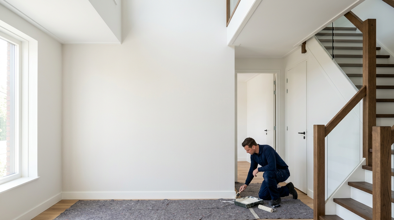 Professioneel schilderwerk binnen door Verf en Zo B.V. voor een strakke afwerking.